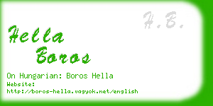 hella boros business card